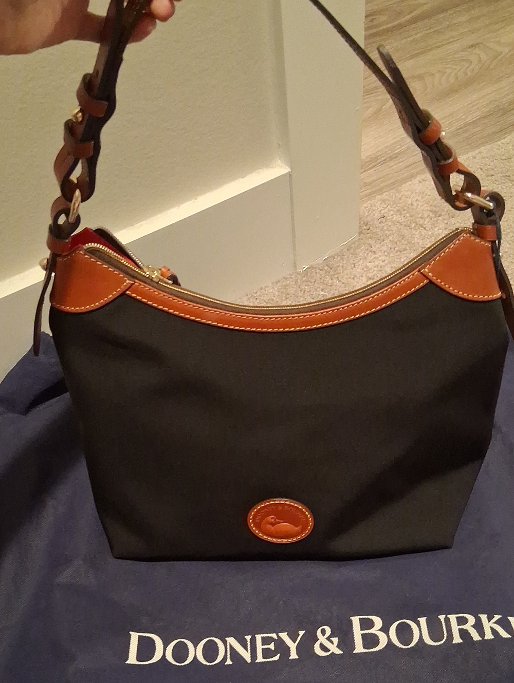 NWT Dooney & Bourke Large Erica in Black Nylon